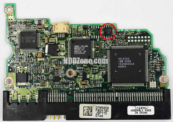 07N5808 Festplatten Elektronik Platine Hitachi PCB